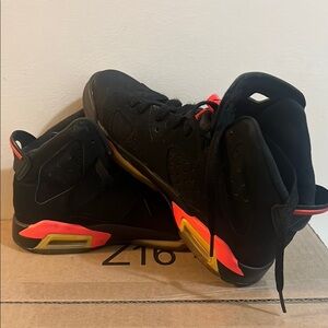 Air Jordan 6 Retro Black and Infrared Sneakers
